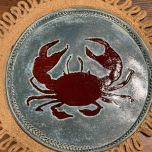 Stoneware Red Crab Plate/Platter hand made.