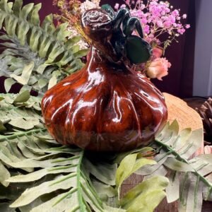 Hand made pinch pot pumpkin w/ snail.
