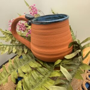 Southwestern terra-cotta and brilliant blue Coffee mug.17 Oz
