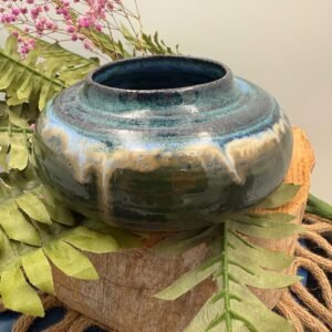 Handmade stoneware clay vase.