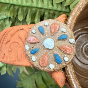 Southwestern style terra-cotta glazed Coffee mug.17 Oz hand made.