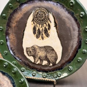 Absolutely gorgeous Bear dream catcher  Plate. 10”