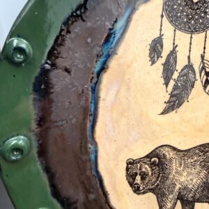 Handcrafted Stoneware Bear Dreamcatcher Plate, 10"
