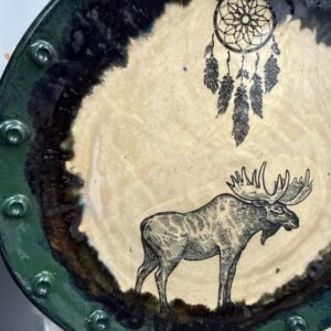 Absolutely gorgeous Moose dream catcher  Plate. 10”