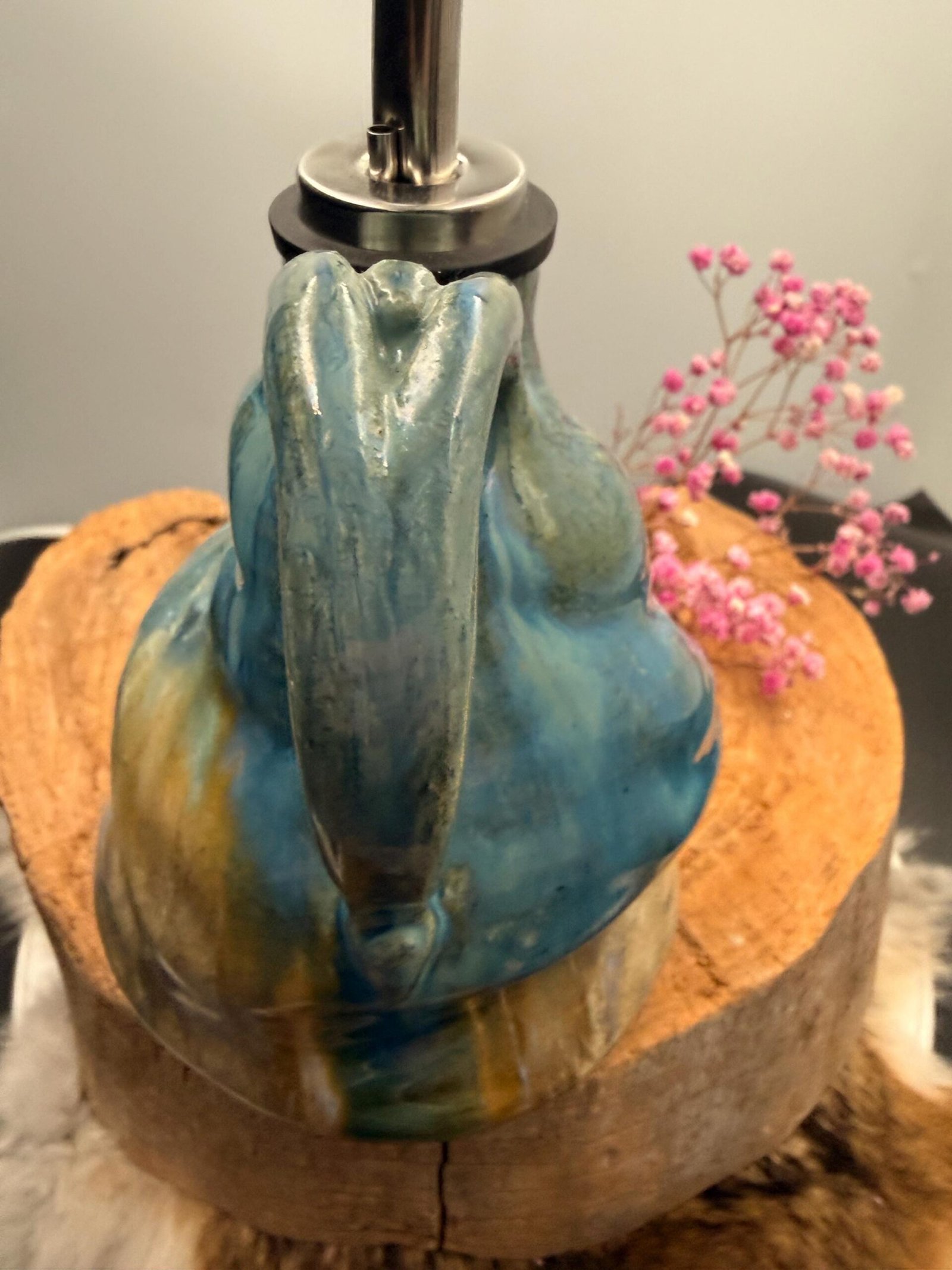 Wonderfully Wonky oil decanter hand made stoneware pottery. - Image 2