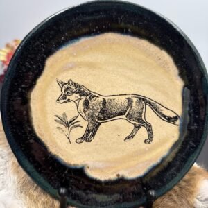 Handcrafted Stoneware Fox Plate, Forest Core Decor (7 inch )