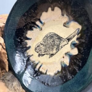 Handmade Stoneware beaver bullet Bowl