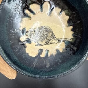 Handmade Stoneware beaver bullet Bowl