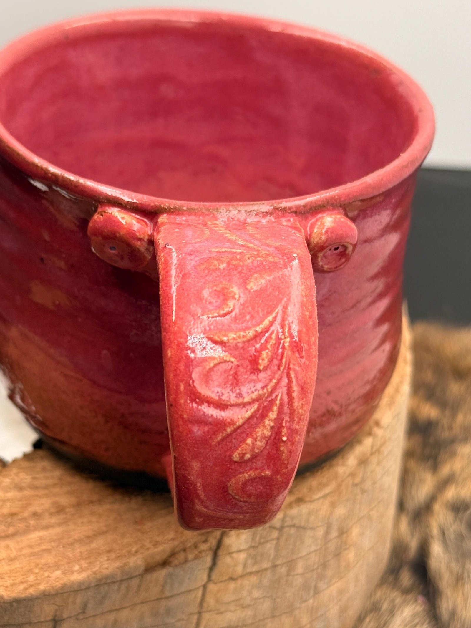 Handmade pretty in pink Coffee mug.