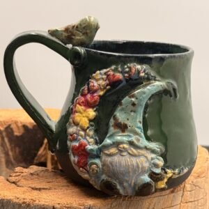 Little bird Gnome forest Coffee mug. Gnome home. House treehouse