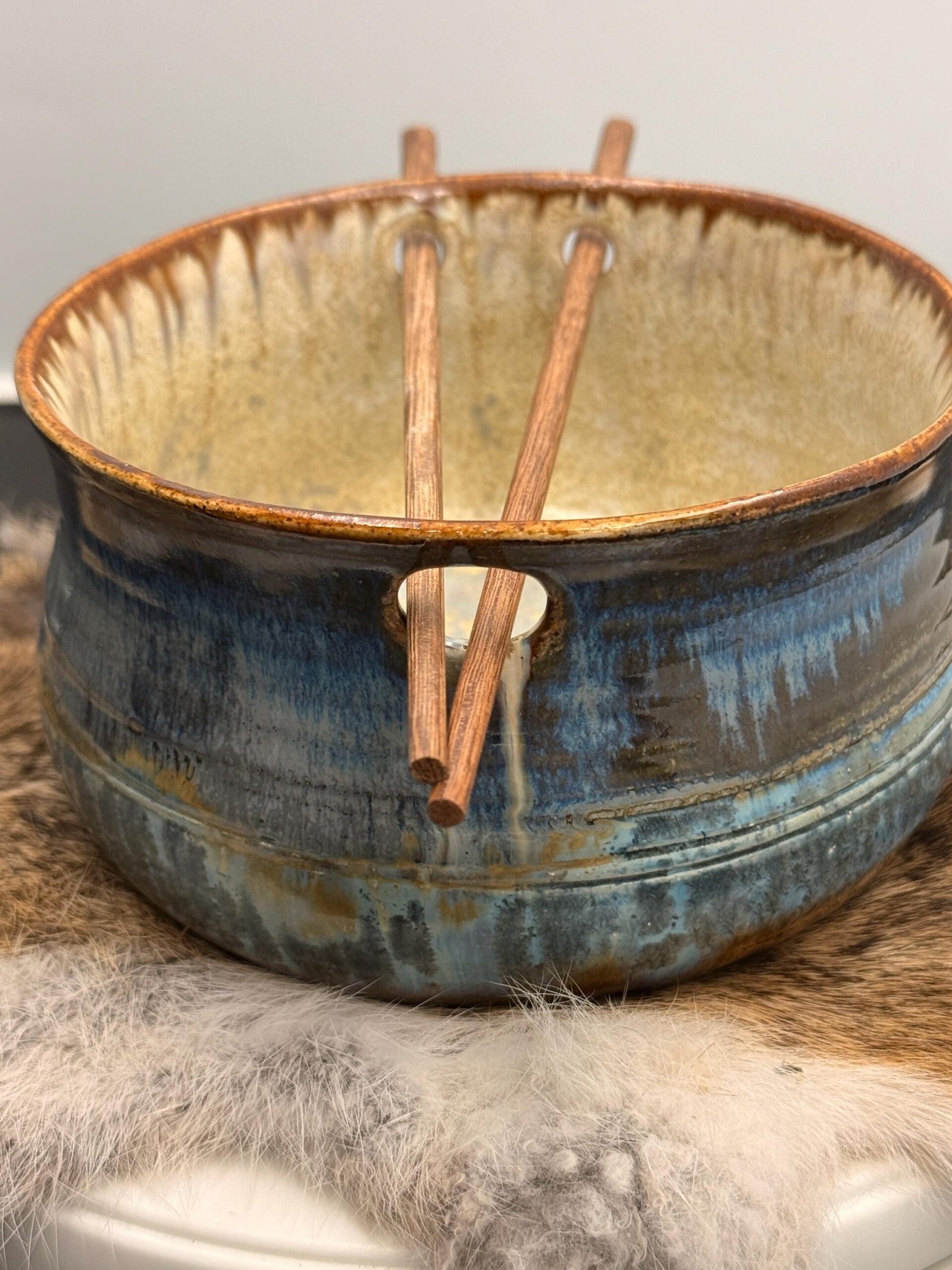 Hand made Ramen pho Bowl chop stick bowl. Stoneware pottery. - Image 2