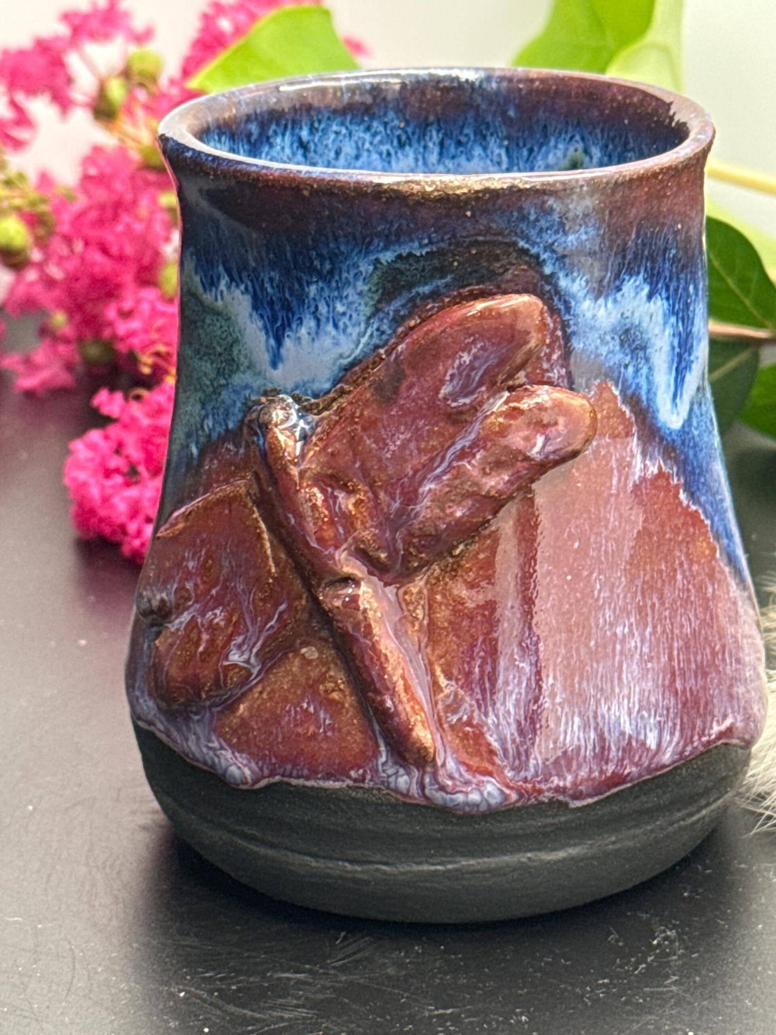 Hand made Dragonfly flower vase
