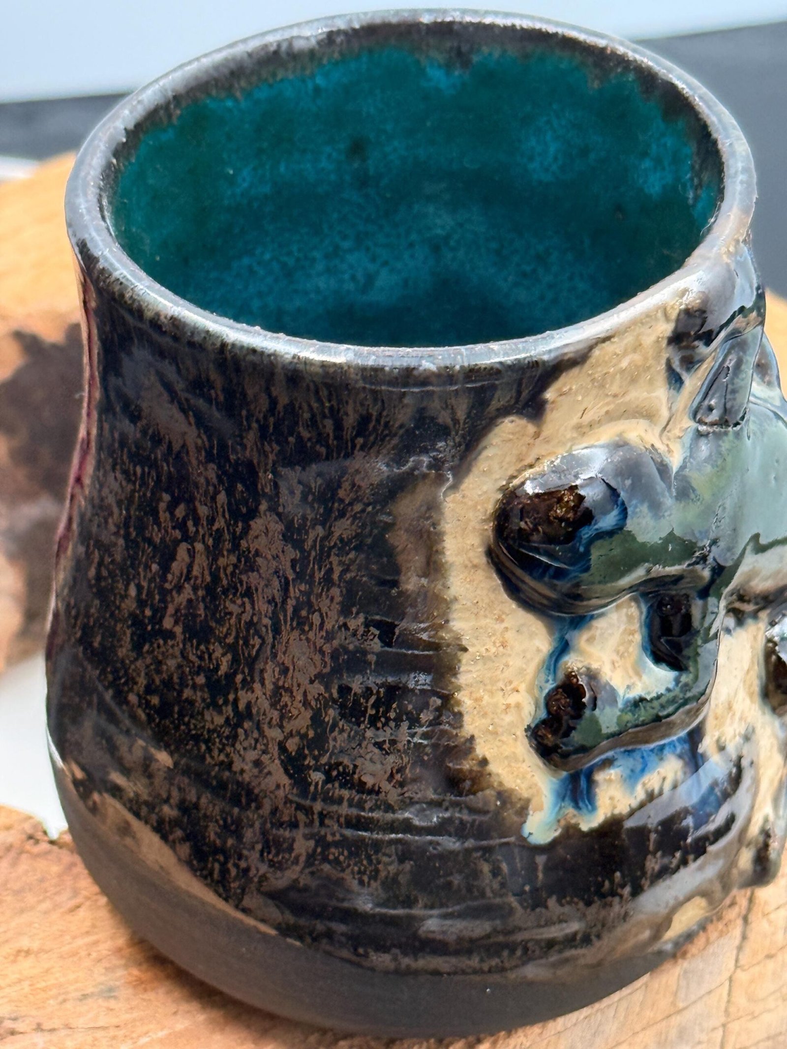 Stoneware lizard chalice hand made cup/ wine/ glass ceramic - Image 2