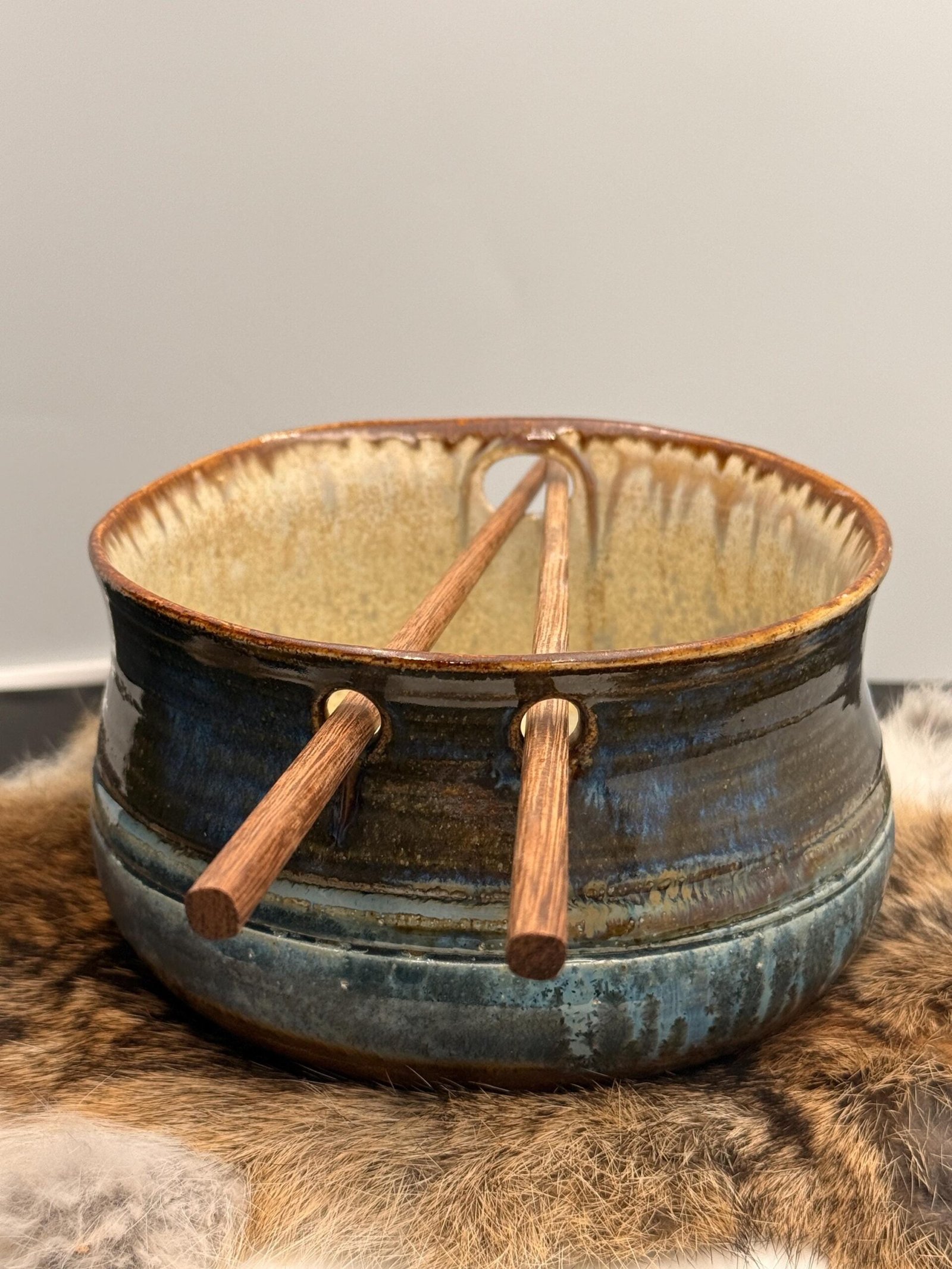 Hand made Ramen pho Bowl chop stick bowl. Stoneware pottery.