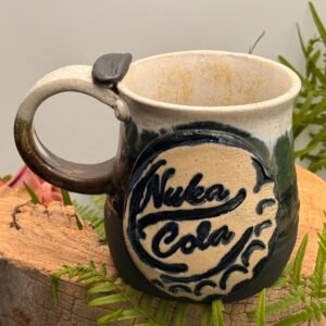 Fallout Nuka Cola Stoneware Coffee Mug, Thumb Rest, 16 oz